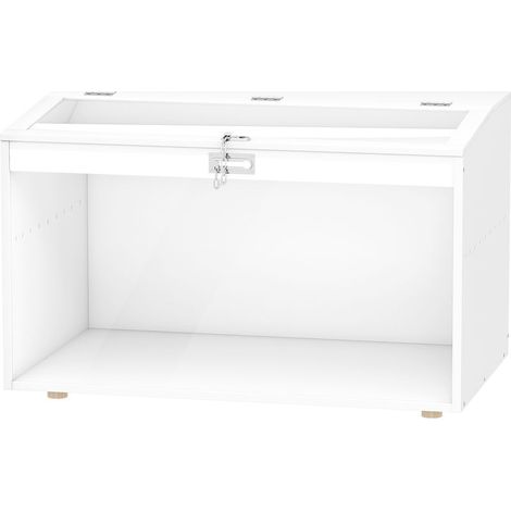 Cage pour hamster, petite maison pour animaux avec couvercle à charnière et fenêtre en acrylique transparent, 80 x 50 x 50 cm, blanche (1/5)