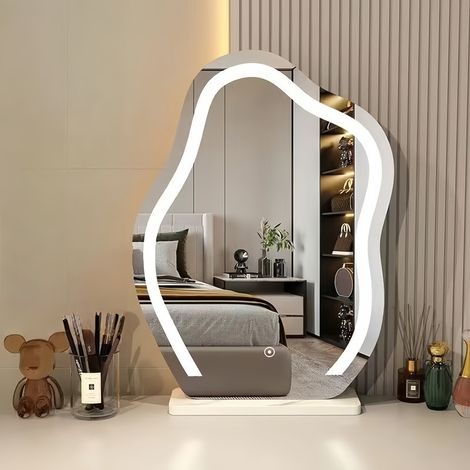 Espejo de tocador Hollywood con luz - Espejo de maquillaje Hollywood con control táctil inteligente, iluminación regulable con memoria, 3 modos de iluminación, espejo cosmético Hollywood con forma de  (1/4)