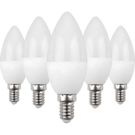 5er-Pack LED-Kerzenlampen E14, 6 W (entspricht 40 W), 470 lm, 15.000 h Leuchtdauer, Primer