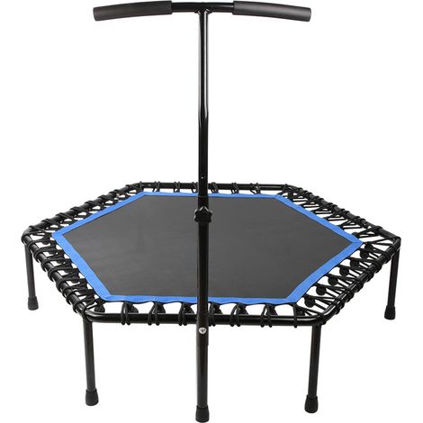Trampoline élastique hexagonal adulte enfant fitness salle de sport professionnel, capacité de charge 150kg, outil de divertissement intérieur DS-6680 bleu (1/5)