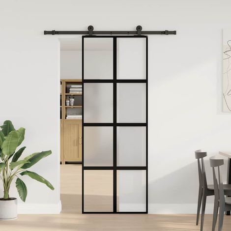 Maison Exclusive - Schiebetür mit Beschlag 76x205 cm Hartglas & A