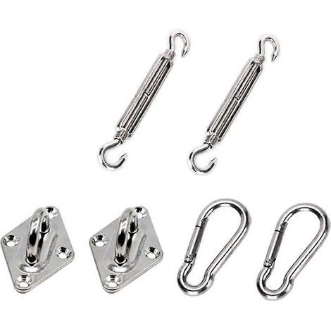 Kit de quincaillerie pour auvent 6 mm/8 mm, kit de quincaillerie pour l'installation de la voile d'ombrage, pièces de fixation en acier inoxydable antirouille pour la toile - kit de 6 mm (1/4)
