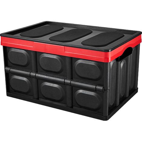 Coffre de rangement auto pliable bac organisateur grand volume ABS pour maison garage noir 45x30x25cm / 17.72x11.81x9.84in (1/5)
