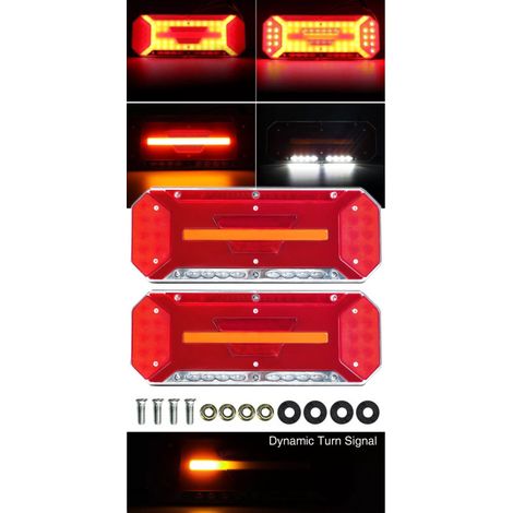 Komplettset LED-Stopleuchten, 5 Funktionen, mit dynamischem Laufblinker, 12 - 24 V, 346 mm x 130 mm