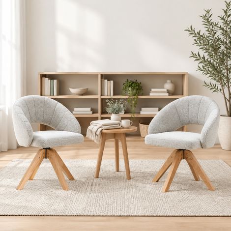 MEUBLIV Set di 2 sedie 46x49x84 cm grigio chiaro – girevoli a 360° (1/5)