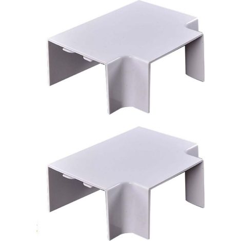 2 Pezzi Connettore Forma T Per Canaline Passacavi 40X40mm, Colore Bianco