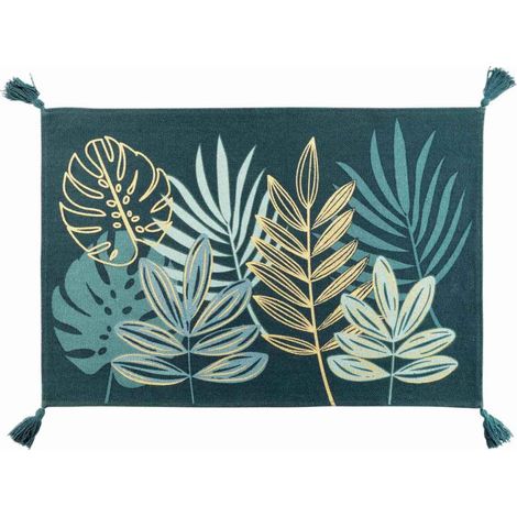 Tapis Déco Imprimé "Ornella" 60x90cm Émeraude (1/3)