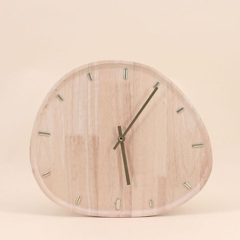 Horloge organique en bois 35x30cm