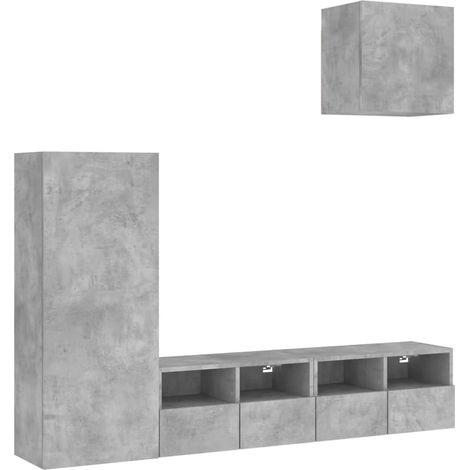 Maison Exclusive - 4-tlg. Wohnwand Betongrau Holzwerkstoff