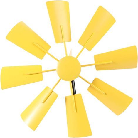 Moulin à vent de jardin Pieu Fer Spinner à vent Jardin extérieur Art Decor Metal Pinwheel Pieu Ornement pour décoration de pelouse de Noël Jaune (1/5)