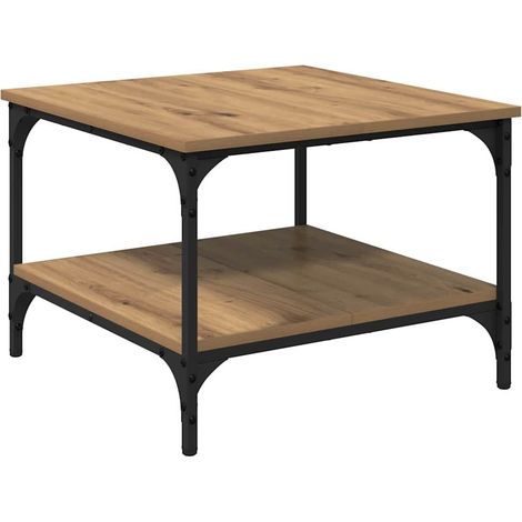 Maison Exclusive - Mesa de Café Roble artesanal 55 x 55 x 40 cm