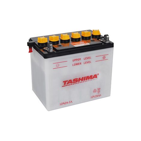 Batteria al Piombo Tashima 12V, 24A. L: 184, P: 124, H: 175mm, + a Destra Per Tagliaerba a Zaino, Moto