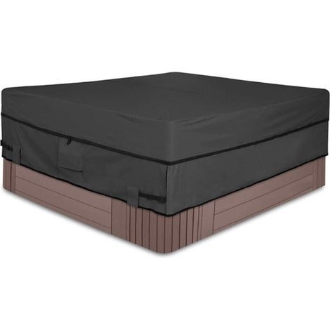 Schutzhülle für Whirlpools, wind- und wasserdichte Outdoor-Spa-Abdeckung, Whirlpool-Abdeckung mit Belüftungsöffnungen und Schnallen (193 x 193 x 51 cm) (1/4)