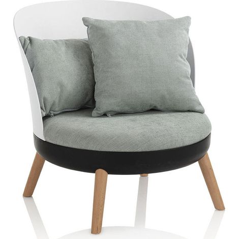 Poltroncina Imbottita 70x81x72 cm in Microfibra Verde (1/2)