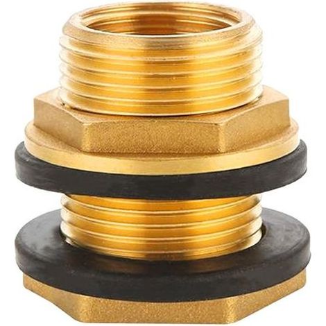 Raccord Tonnelles - Filetage Femelle G3/4 Ø24mm x Mâle G1 Ø32,5mm - En Laiton - Pour Réservoirs et Fûts - 1 Pièce (1/5)