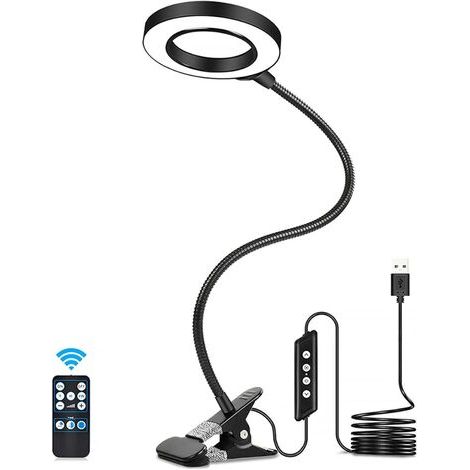 Tischlupe mit LED-Beleuchtung, 3-facher Vergrößerung, einstellbarer Helligkeit, 10 Helligkeitsstufen, Fernbedienung, Halteclip und 3 wählbaren Farben (1/5)