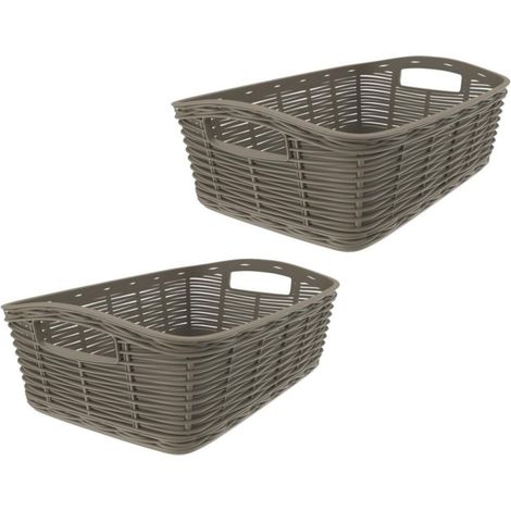 CESTA CASALINGA 'LA CANESTRINA' mod. 'mini' - cm.20 x 14 x h.7 - tortora (1/5)