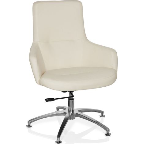 Loungechair / Relaxsessel SHAKE 300 Kunstleder cremeweiß hjh OFFICE (1/5)