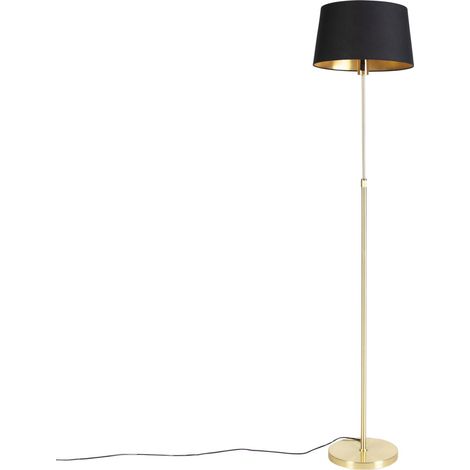 Stehlampe Gold / Messing mit schwarzem Schirm 35 cm verstellbar - Parte