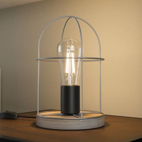 [NEUWERTIG] B-Ware Envostar Neptuna Tischleuchte Lampe Metall Schirm Beleuchtung grau E27 LED (1/2)