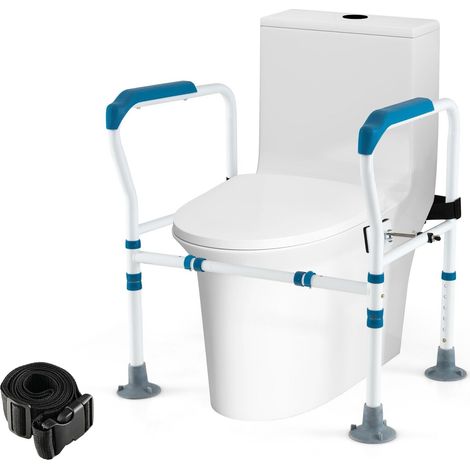 Foldable Toilet Safety Frame Height & Width Adjustable Toilet Handrail Support (1/5)