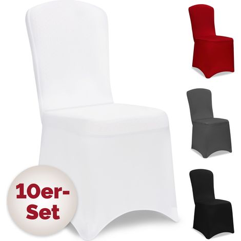 DETEX® Funda Sillas Elásticas Set Cubre Sillas Respaldo Alto Lavables Eventos Hogar Cantidad y Color a Elegir Blanco (1/5)
