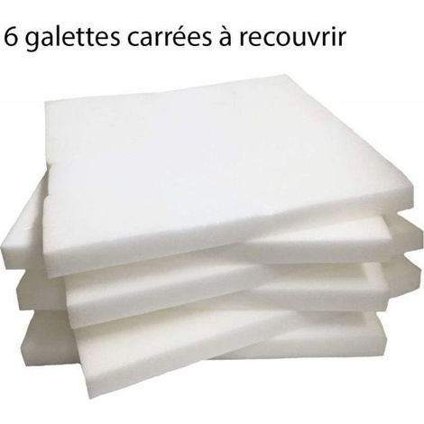 Galette de chaise carrée - ARTAPISSERIE.FR - 40x40x3cm - Blanc - Déhoussable - Intérieur