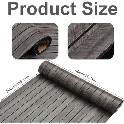 Panneaux acoustiques auto-adhésifs - 300 x 40 cm - Panneaux muraux à lamelles 3D - Aspect bois - Pour décoration murale et isolation phonique - Panneaux de plafond en urnier en bois (gris foncé) (1/4)