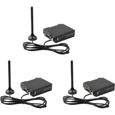 Trois unités terminales de transmission de données LoRa montées sur rail Waveshare SX1262-LoRa-DTU-HF 850-930 MHz (RS232/RS485/RS422 vers LoRa) (1/5)