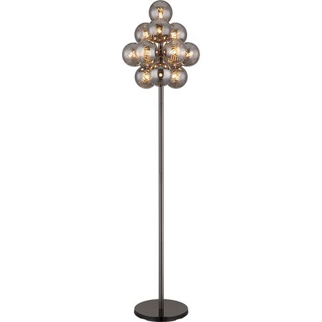 Lampadaire lampadaire lampe de salon boule de verre noir 13 flammes fumée H 160cm (1/5)