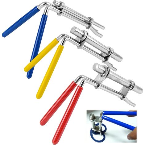 3 Pièces Outils D'installation de Joints Hydrauliques Kit, Poignée en Caoutchouc Tige de Piston de Vérin Hydraulique joint, Acier Inoxydable Hydraulique Outil, pour Joint U-Cup (1/5)