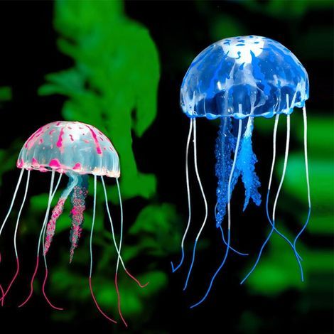 Pieces Jellyfish, Soft Silicone, Adjustable Suction Cup, Aquarium Decoration, Actinic Lighting (1/5)