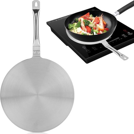Plaque diffusante de chaleur en acier inoxydable, adaptateur pour induction solide et durable, répartiteur de chaleur pour cuisinière (1/4)