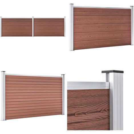 Clôture de jardin WPC 353x106 cm marron - Clôture Jardin - Clôture Wpc - Clôture Design - Clôture Moderne - Clôture Esthétique - Home & Living (1/5)