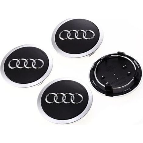 Stück Auto-Radnabenabdeckungen für Audi 69 mm, Aluminium + ABS, Radnabenabdeckung, Zentralverschluss, ABS-Zubehör für Auto (1/4)