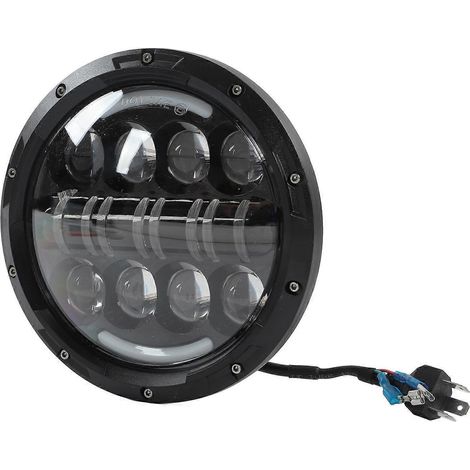 7-Zoll-Motorrad-LED-Scheinwerfer, 6000 K weißes Licht, 3000 lm, 12 V, 80 W, wasserdicht, universell