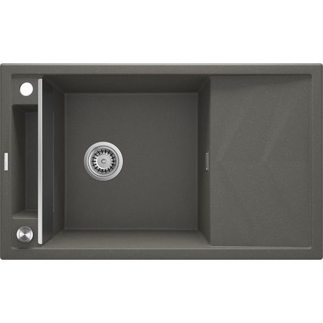 deante ZRM T113 Fregadero de granito magnético de 1 cubeta con escurridor. (1/4)