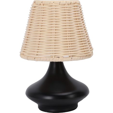 Asixxsix Lampe de Table en Rotin, Fabriquée à la Main Rotin tissé (1/4)