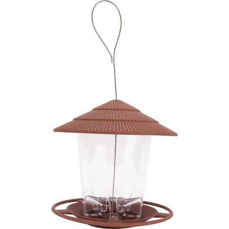 Mangeoire suspendue marron pour oiseaux, outil d'alimentation extérieur pour jardin et cour, décoration de jardin.