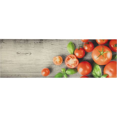 Tapis de cuisine lavable impression de tomates 60x180cm velours (1/5)