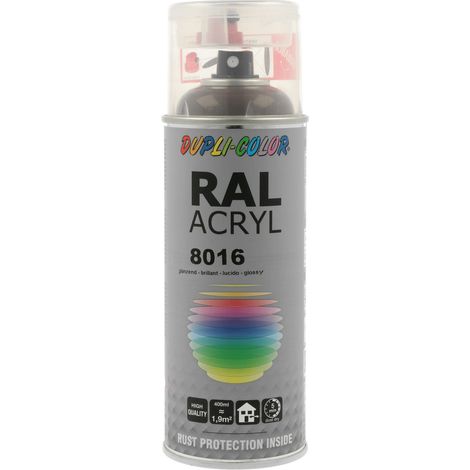 PEINTURE ACRYL RAL8016 MARRON ACAJOU BRILLANT 400ML DUPLI COLOR