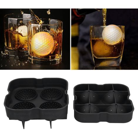 Schwarzer Silikon-Golf-/Hockey-Puck (4er-Set), Silikon-Eiswürfelform, Whisky-Puck (1/5)