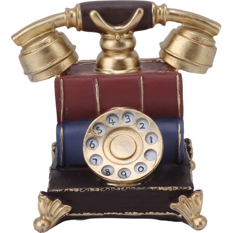 Téléphone décoratif rétro en résine, modèle vintage, idéal pour les tournages de films et la décoration de tables de bar. (1/5)