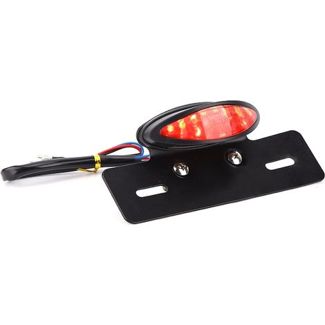 Feu arrière moto LED rouge, 17x5,5cm, kit stop et plaque d’immatriculation (1/5)