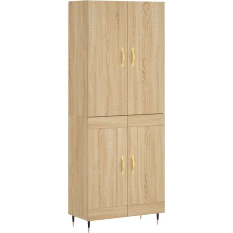 Buffet,Bahut,Meuble de Rangement haut Chêne sonoma 69,5x34x180 cm Bois d'ingénierie CFW94594 (1/5)