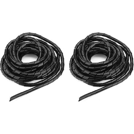 2er-Pack Drahtschutzspirale aus PP, Kabelschutzzubehör, Kabelschutzschlauch, Schwarz, 12 mm