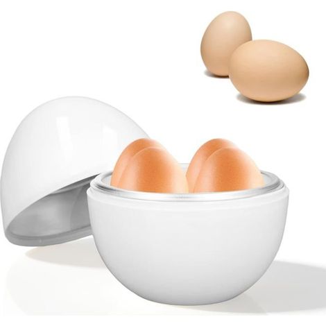 Cuiseur à œufs en aluminium pour micro-ondes Cuisson rapide des œufs à la coque ou pochés, cuisson sans eau et portable (1/5)