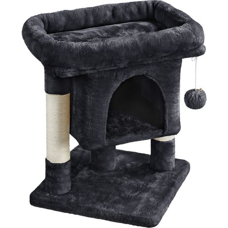 Yaheetech Tiragraffi Albero per Gatti con Posatoio Grande Graffiatoio per Gatti 40,5 x 40,5 x 59 cm Nero