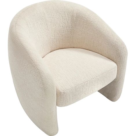Fauteuil pour enfant en tissu chenille beige ROMICOU