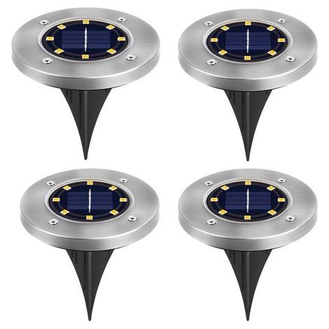 8 Solar Garden LED Solar Pflanzgefäß für Rasen, Terrasse, Hof 4 Stück Weiß (1/5)
